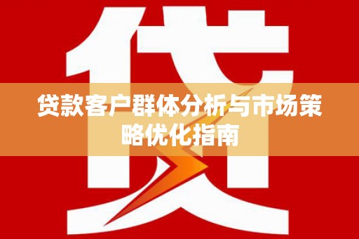 达日贷款客户群体分析与市场策略优化指南