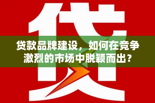 达日贷款品牌建设，如何在竞争激烈的市场中脱颖而出？