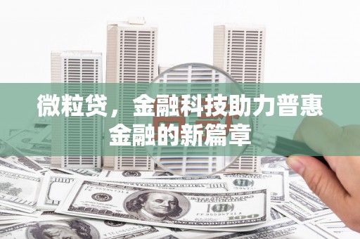 达日微粒贷，金融科技助力普惠金融的新篇章