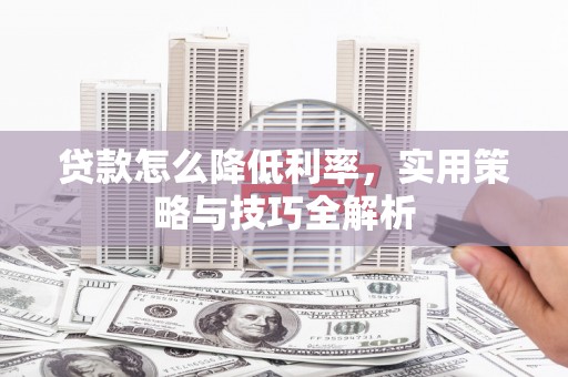 达日贷款怎么降低利率，实用策略与技巧全解析