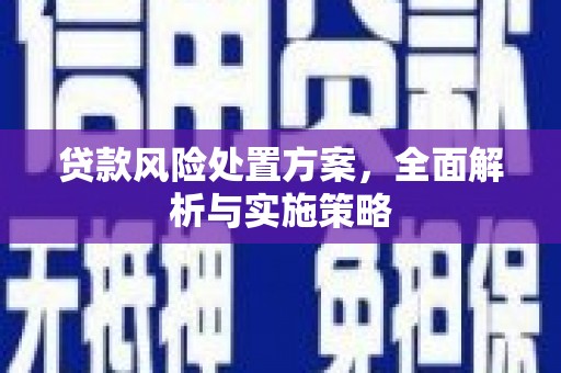 达日贷款风险处置方案，全面解析与实施策略